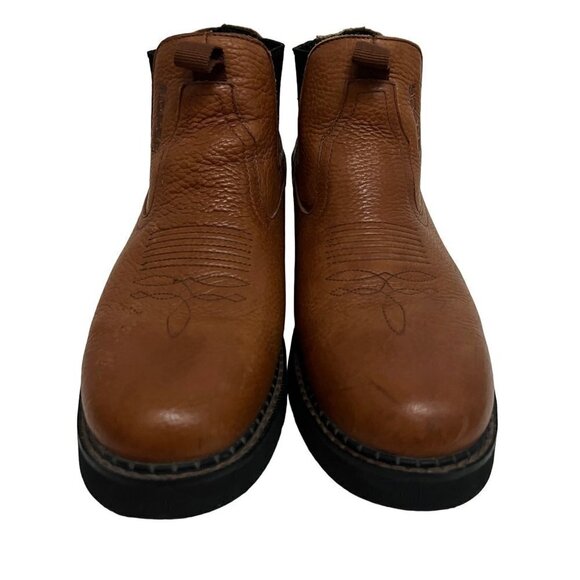 Roper Mens Brown Leather Lucas Ankle Boots US 10.5 Pull On Non Slip Comfort New - Picture 3 of 14